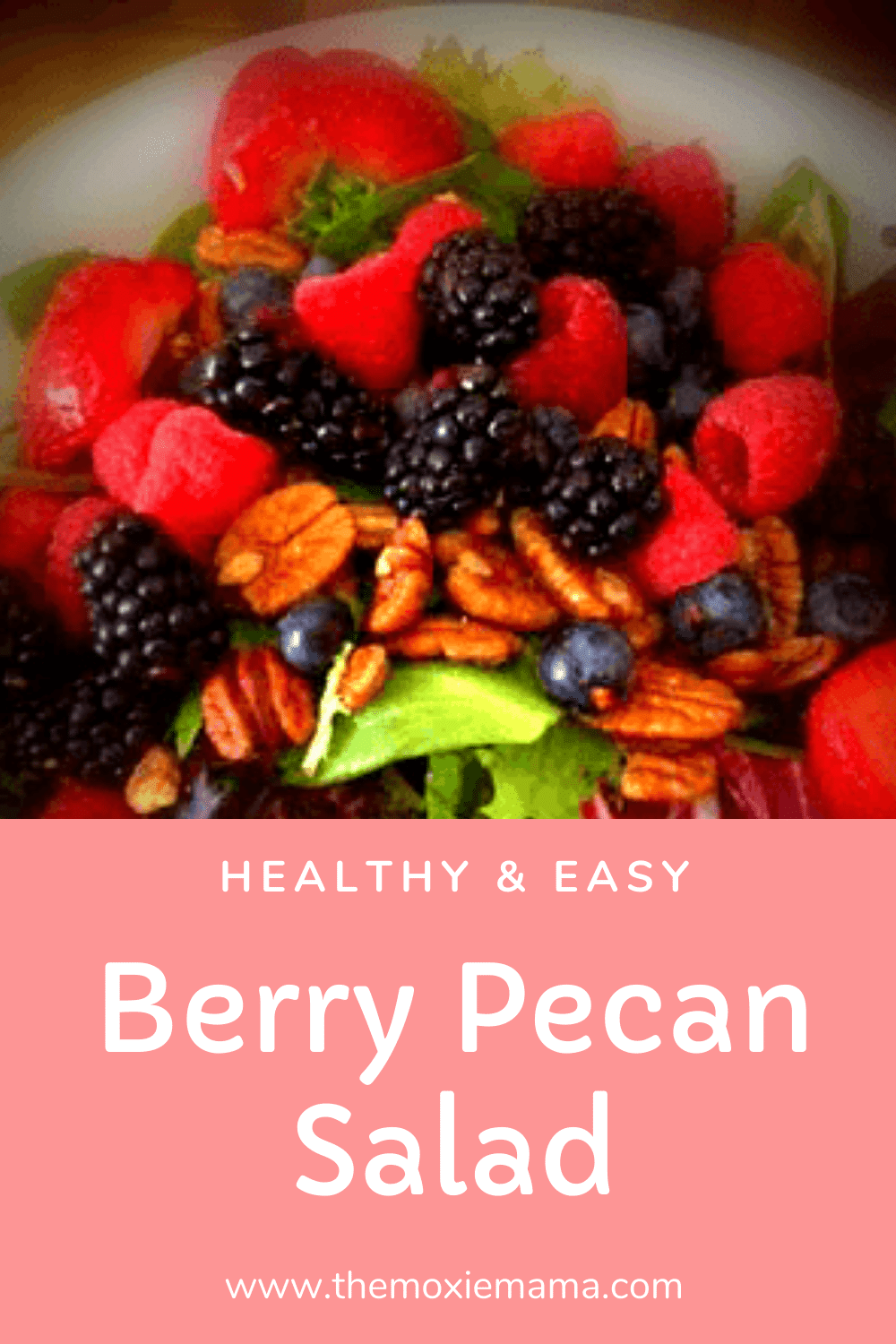Healthy and easy berry pecan salad