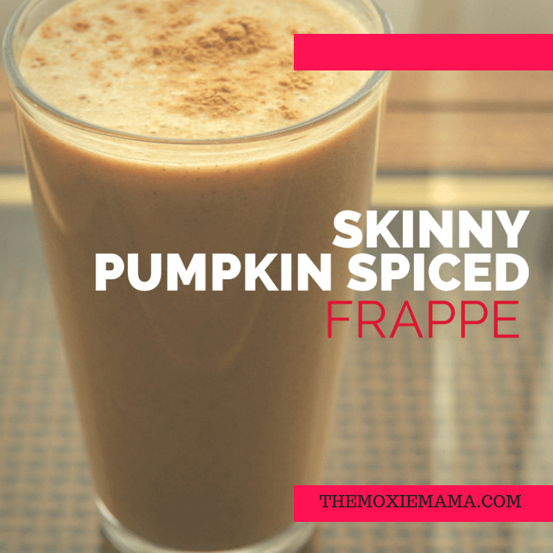 Skinny spiced pumpkin frappe recipe. All the taste with half the calories of a pumpkin spiced latte.