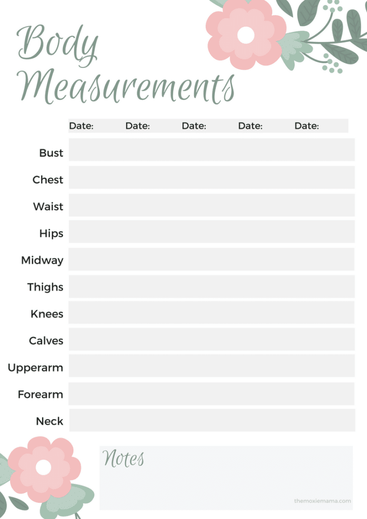 Take your body measurements easily with this FREE tracker.
