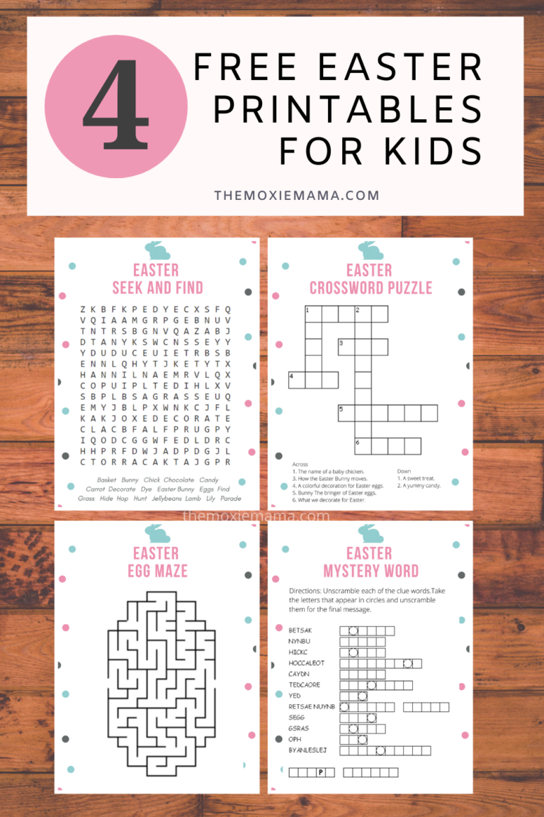 4 Free Easter Printables for Kids | The Moxie Mama