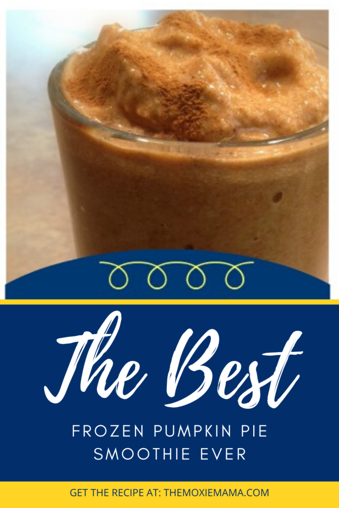 The best frozen pumpkin pie smoothie EVER. Try this awesome thick and creamy pumpkin pie smoothie as a holiday treat or anytime.