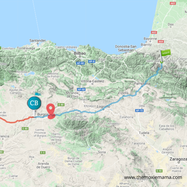 MAP of the Camino de Santiago virtual challenge week 3 and 4