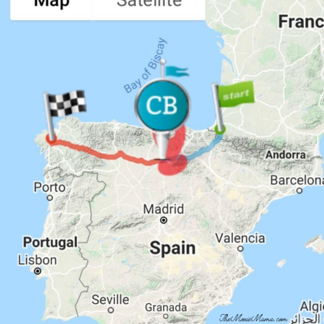 Map of the Virtual Camino de Santiago Challenge