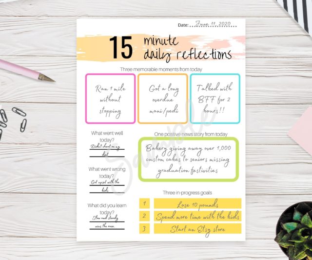 15 Minute Daily Reflections Printable Journal Pages
