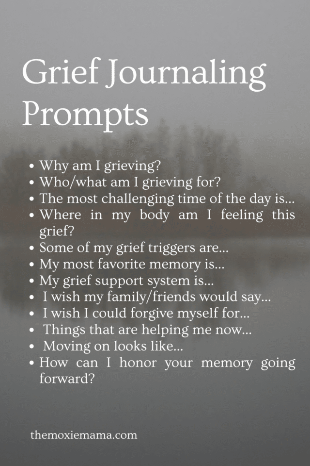 Journaling prompts to move through grief