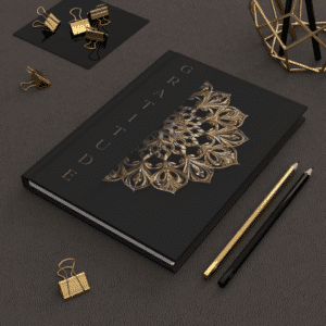Step into the world of gratitude and intention with our exquisite Gold Mandala on Black Gratitude Journal! Crafted with meticulous attention to detail, this journal is more than just a notebook—it reflects your unique personality and aspirations. Available exclusively by MoxieMamaCo on Etsy.